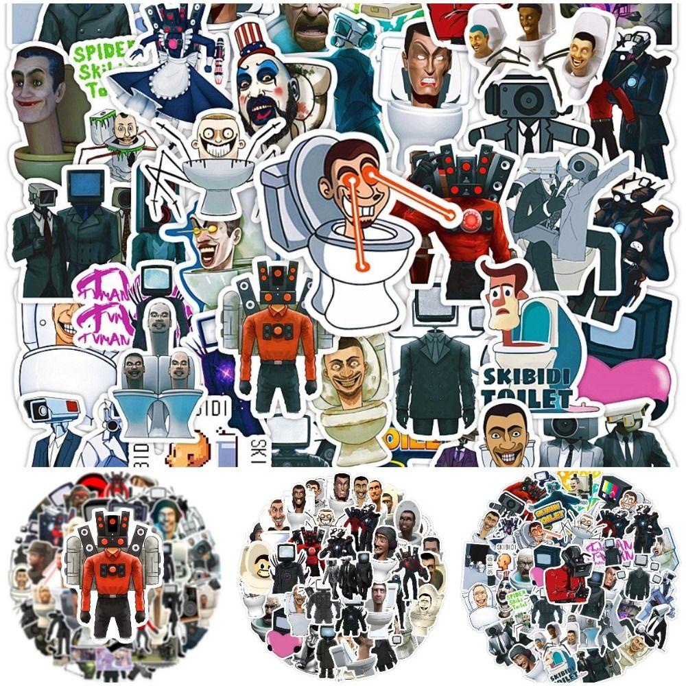 Avalentine 50/54 cái skibidi toilet graffiti dán, đề can trang trí graffiti đề can, hình dán graffiti vui nhộn sticker đồ chơi skibidi nhà vệ sinh điện thoại di động trang trí vali