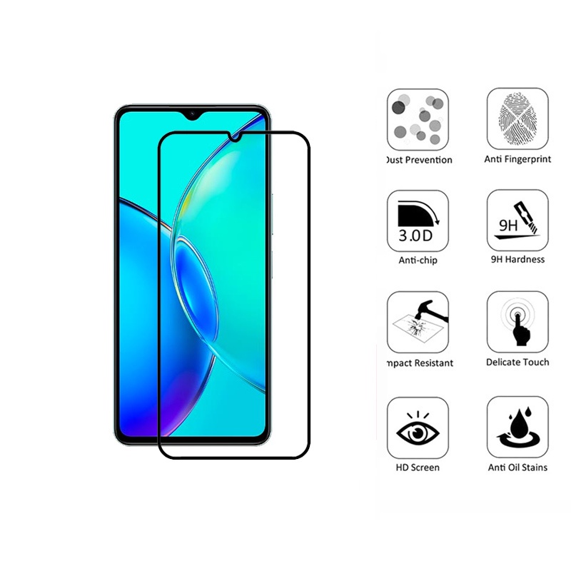 Cường lực Vivo Y27 Kính Cường Lực Bảo Vệ Màn Hình Cho Vivo V27 Y36 Y78 Y02 Y22 Y27 Y16 V25 V23 Y02a Y22s Y02T V23e X90 Pro 5G Bảo vệ máy ảnh & Phim sợi carbon