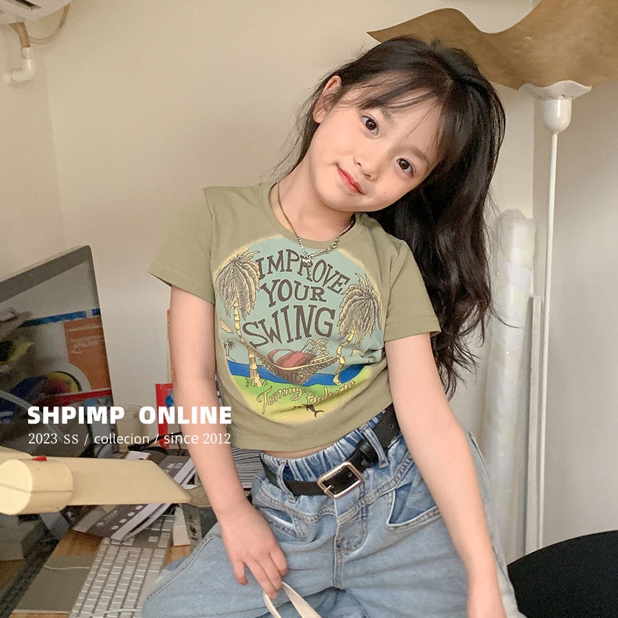 Áo phông cô gái  áo thun cotton cắt ngắn phong cách hàn quốc thời trang tay ngắn ôm vừa vặn hàng đầu budak perempuan baju