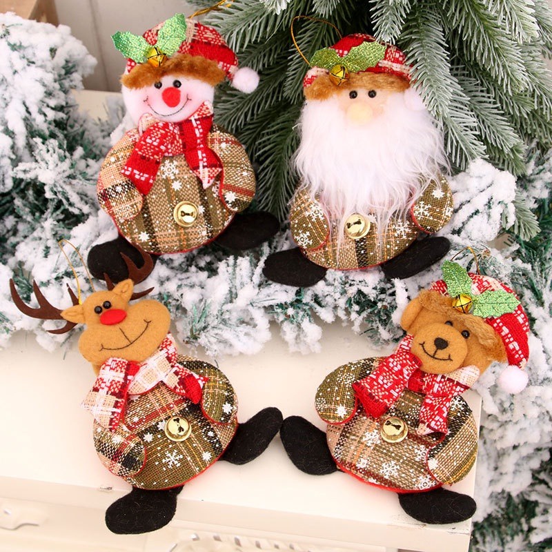 Cây thông noel santa claus snowman mặt dây chuyền búp bê / diy reindeer bear design doll xmas đồ trang trí để trang trí tiệc