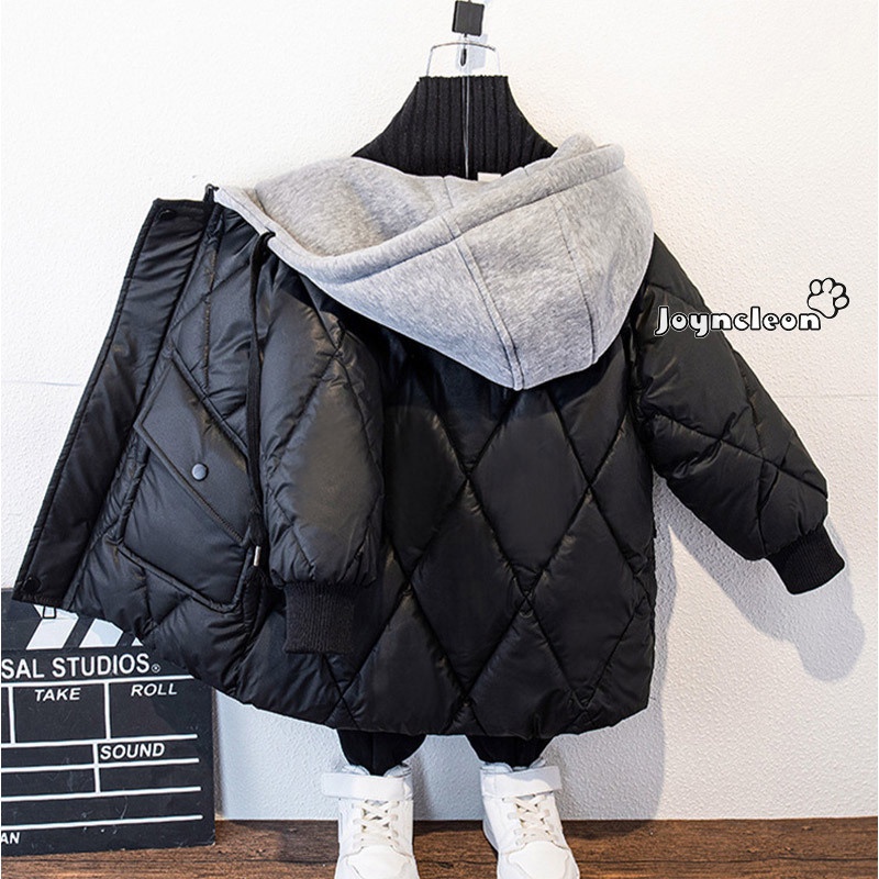 Joyncleon Áo Khoác Phao cotton Dày Dáng Dài Cỡ Lớn Thời Trang Cho Bé Trai
