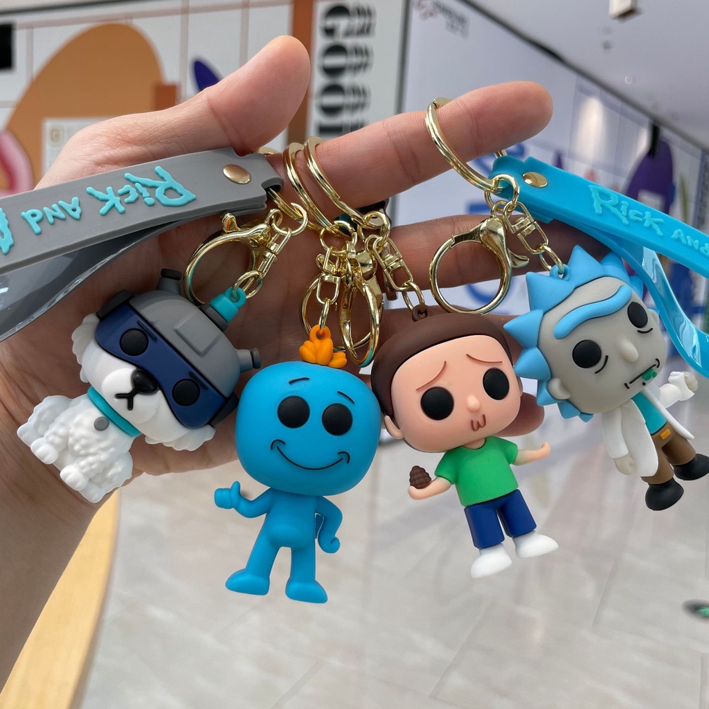 Móc Khóa Hình Búp Bê Hoạt Hình Rick and Morty Dễ Thương