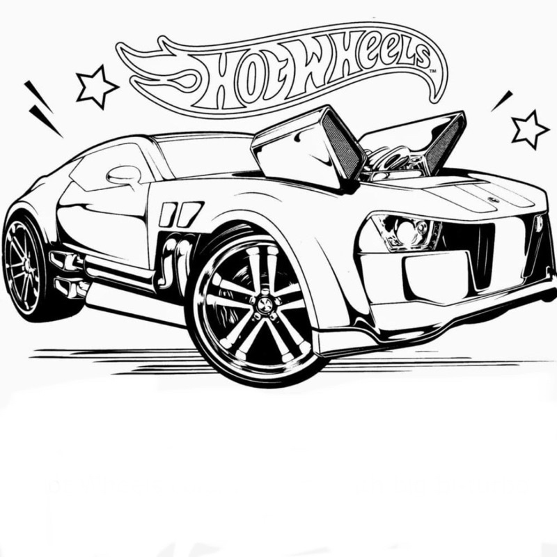 Siêu xe Hot Wheels - Set 20 Tờ Tranh Tô Màu A4 A5 Dành Cho Màu Sáp, Màu Chì - MANGA ANIME COMIC tô màu