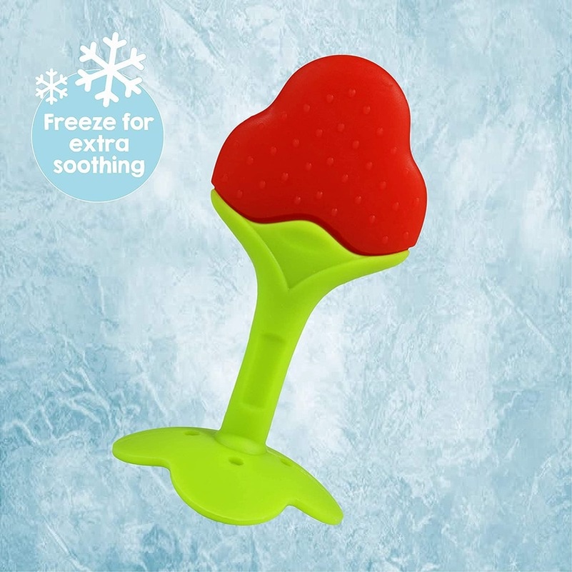 Nhai răng hình trái cây Đào tạo Đồ chơi Bé Silicone Mọc răng Nhai Đồ chơi cho bé Tăng cường răng miệng BPA miễn phí