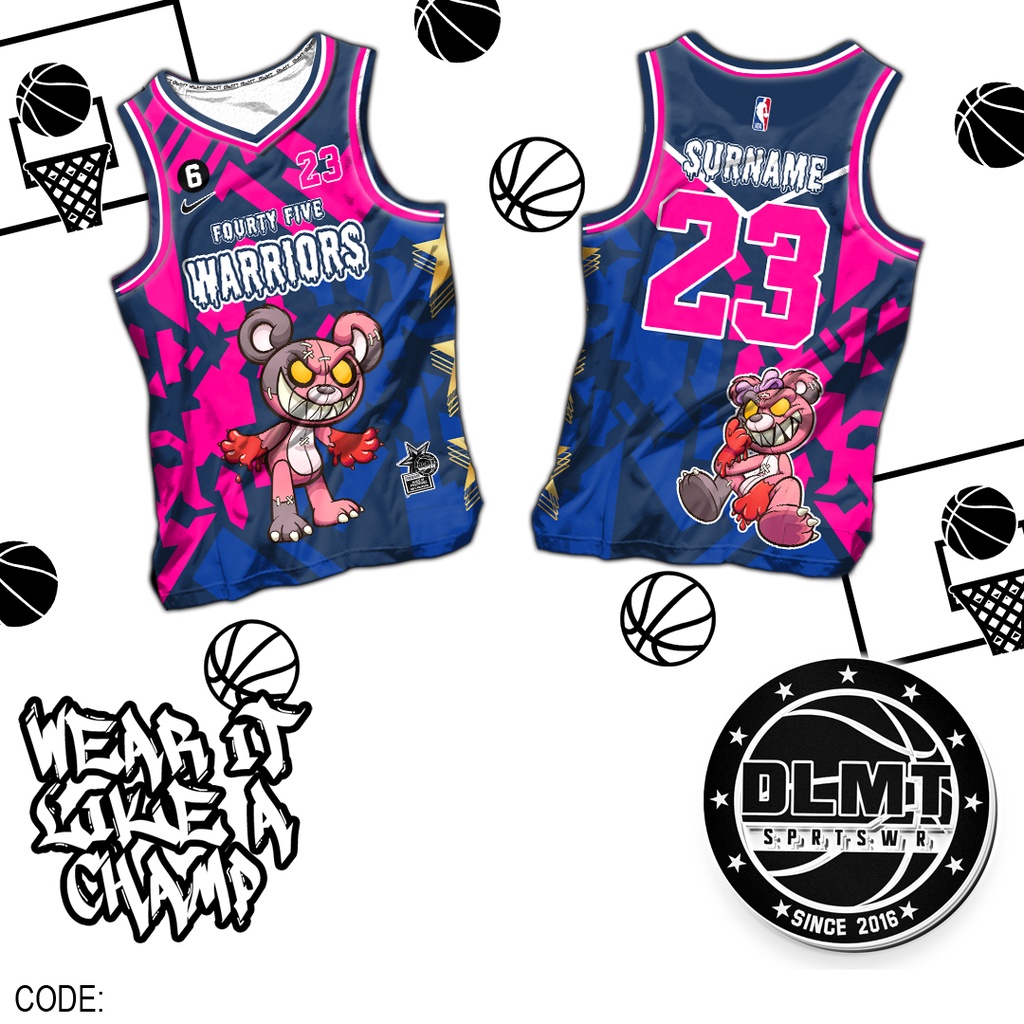 Fourty FIVE WARRIOR CODE DLMT264 FULL SUBLIMATION JERSEY (TÊN ĐỔI MIỄN PHÍ, TÊN VÀ SỐ)