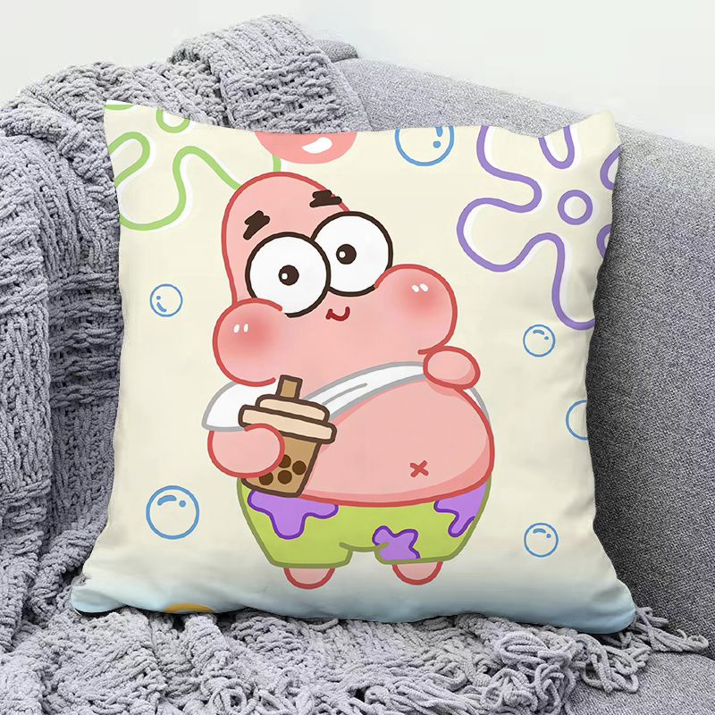 Vỏ Gối Hình Vuông 40 * 40 / 45 * 45 In Họa Tiết Hoạt Hình spongebob Trang Trí Phòng Khách