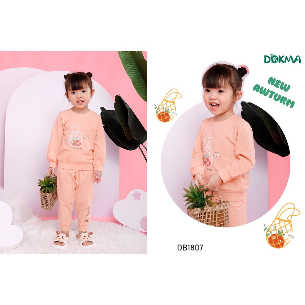 Bộ Dài Tay Cotton DOKMA Hình In Đáng Yêu Cho Bé Mã DB1807