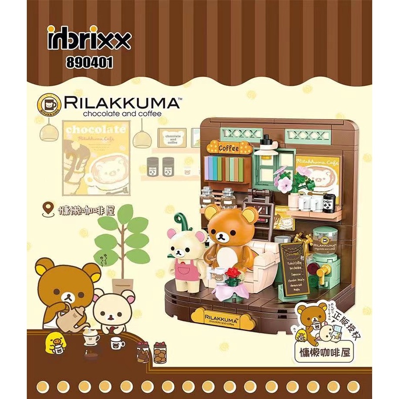 Bộ Đồ Chơi Lắp Ráp Hình Gấu Quán Cà Phê / Đường Phố Không Gian Giáo Dục Cho Bé Trai Gái