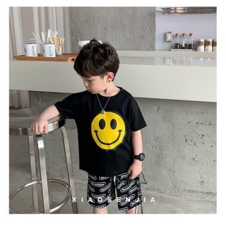 Bộ cotton bé trai mặt cười LD2319