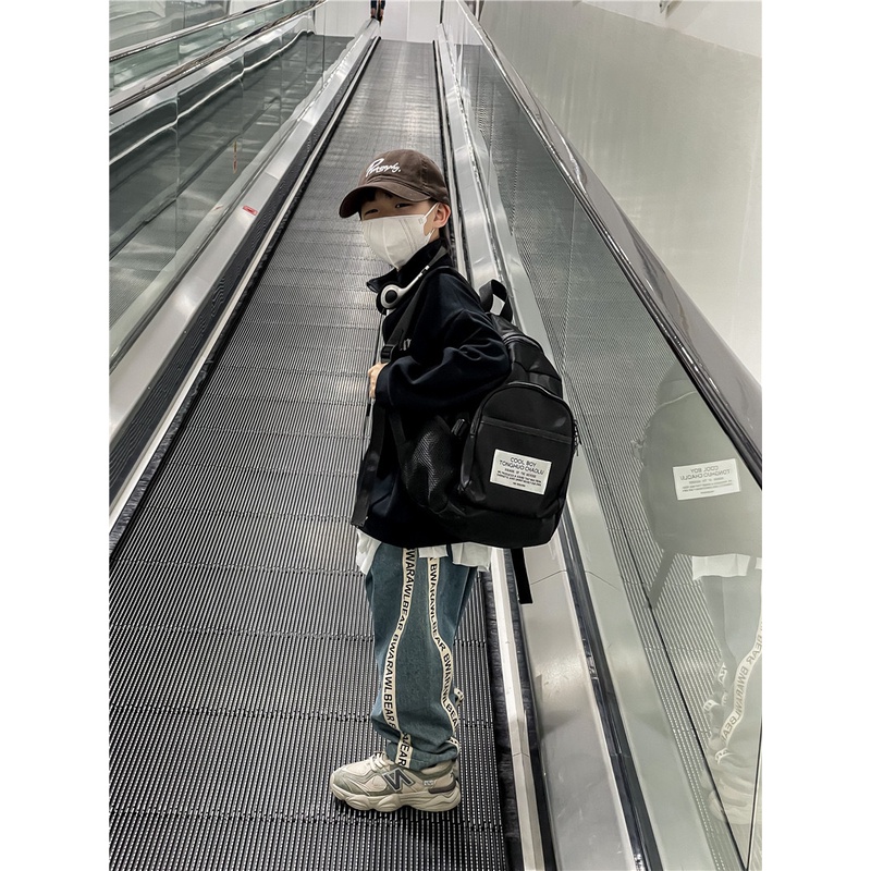 Quần jean bé trai QB360 sz 90-150 màu xanh sọc chữ, quần chất denim cho bé thời trang thu đông