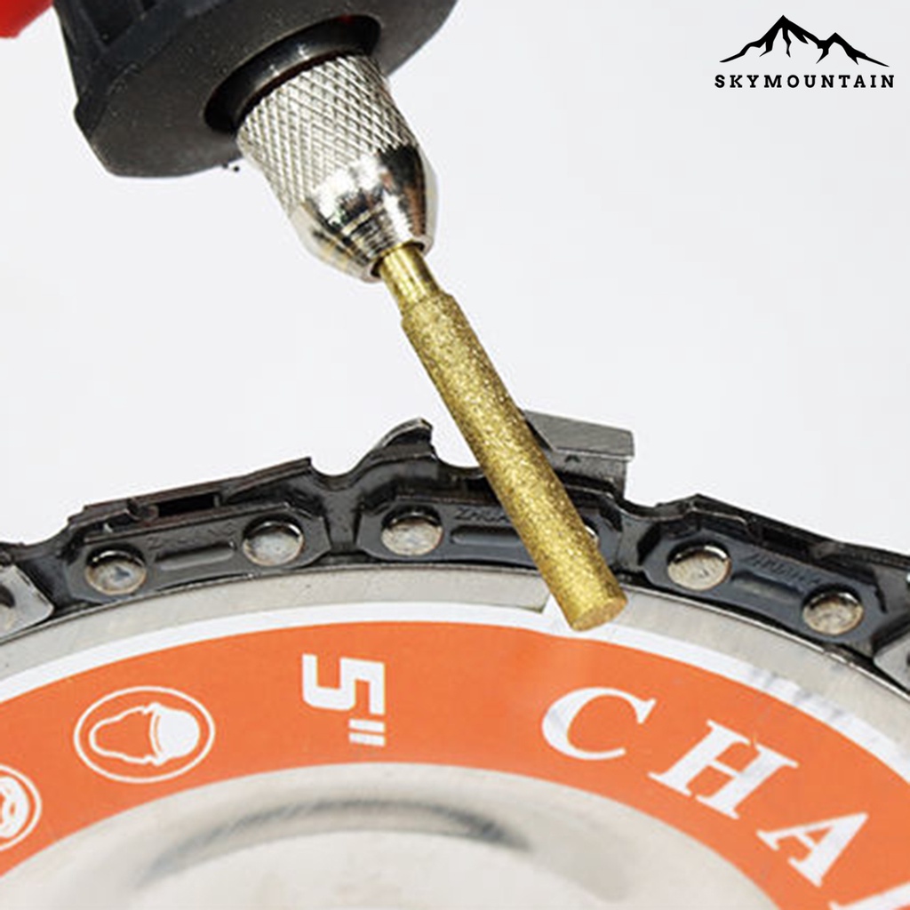 5pcs 4 / 4.8 / 5.5mm dũa đá mài burr mài mòn đánh bóng chống mài mòn đa năng chuôi tròn emery cưa máy mài burr stones cho cưa xích