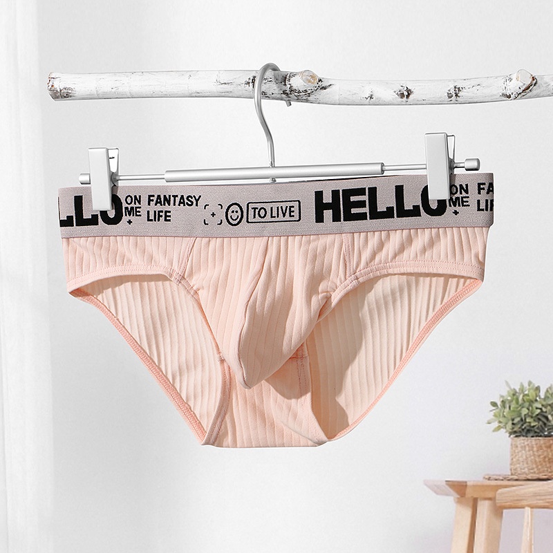 Quần Lót Ba Chiều 95% Cotton Lưng Vừa Màu Trơn Thoáng Khí Phong Cách Mới Cho Nam 306