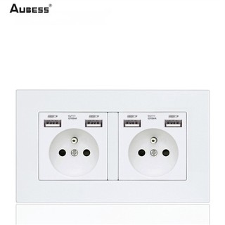 Aubess Aubess EU ổ cắm bảng điều khiển với đôi USB Ổ cắm chuyển đổi ổ cắm Bảng điều khiển giấu tiêu chuẩn Pháp phong cách Đức