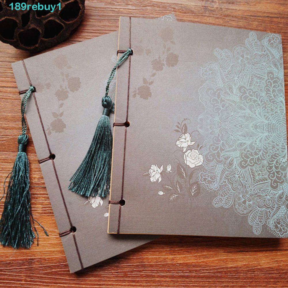 Rebuy1 máy tính xách tay wire-bound kraft paper vintage thread-bound school tua diary sketchbook kiểu trung quốc sketch blank