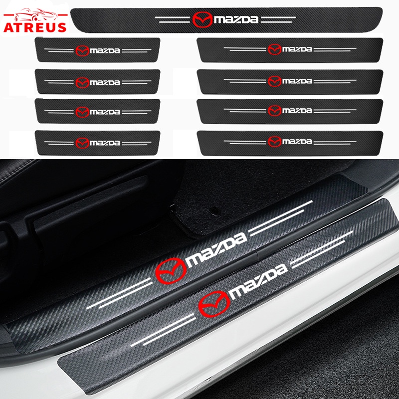 Miếng dán cửa ô tô mazda miếng dán bảo vệ da bằng sợi carbon ngưỡng tự động chống xước cho mazda 2 3 cx5 cx30 cx8 cx3 mazda2 6 5 cx9 bt50