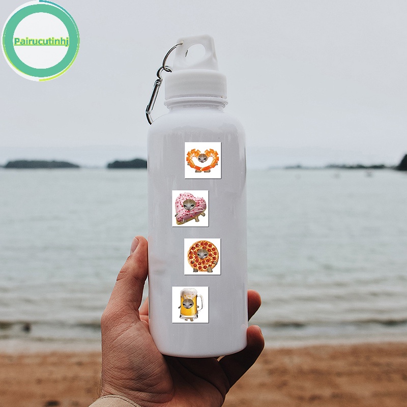 Pairhj 69 cái mèo meme vui nhộn và thức ăn hình dán graffiti dễ thương cho hành lý đồ chơi máy tính xách tay ipad ván trượt điện thoại dán xe vn