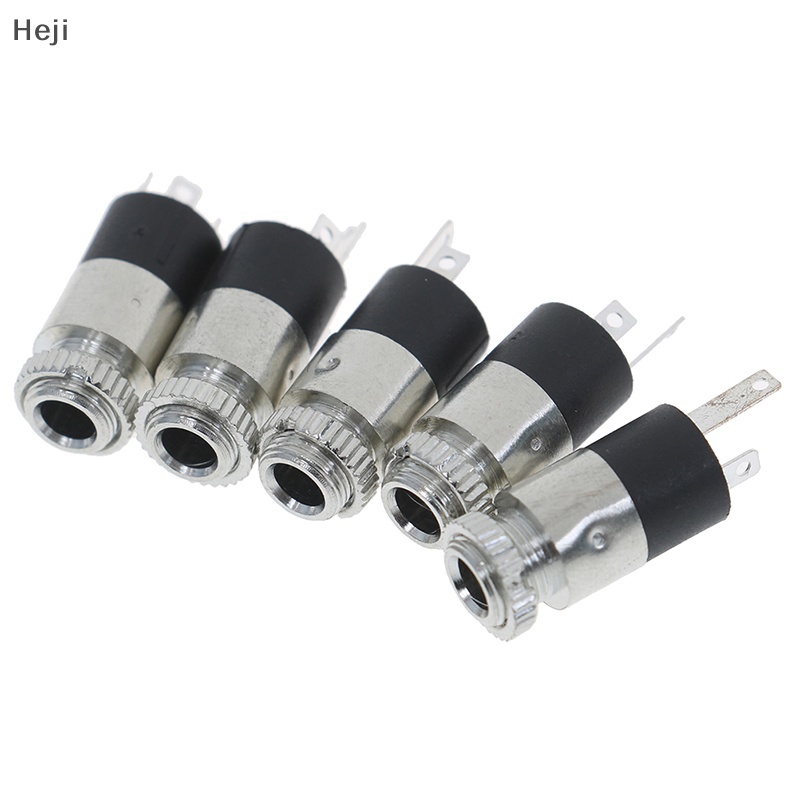 Heji 5pcs silver pj392 3.5mm stereo female audio headphone connector jack socket plug vn