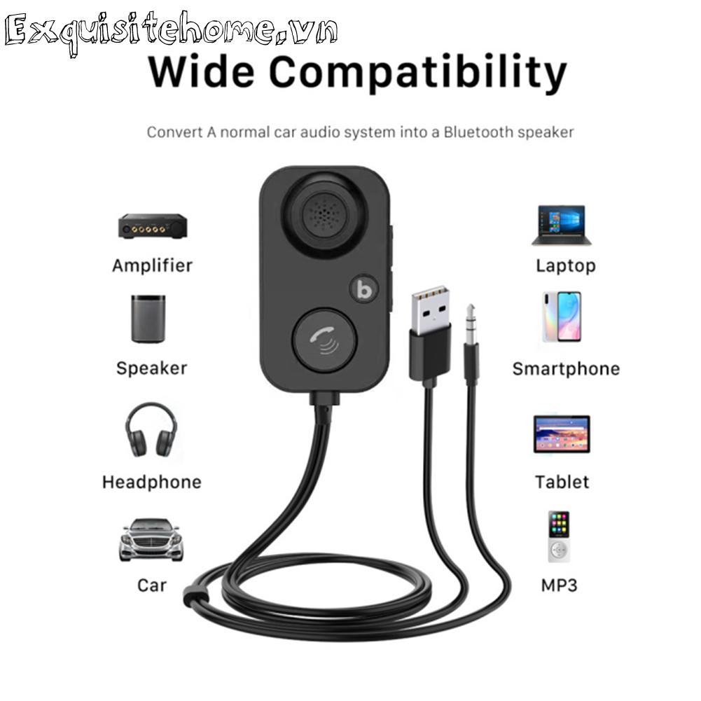 Xe hơi bộ thu 5.0 tương thích bluetooth-bộ phát bt tự động usb 3.5mm aux