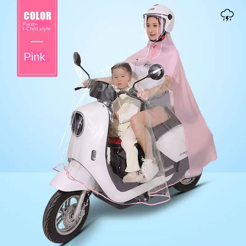 Áo khoác xe máy 2023 pvc mới áo mưa cha mẹ-con xe điện áo mưa xe máy dài đặc biệt chống mưa đôi đi xe poncho