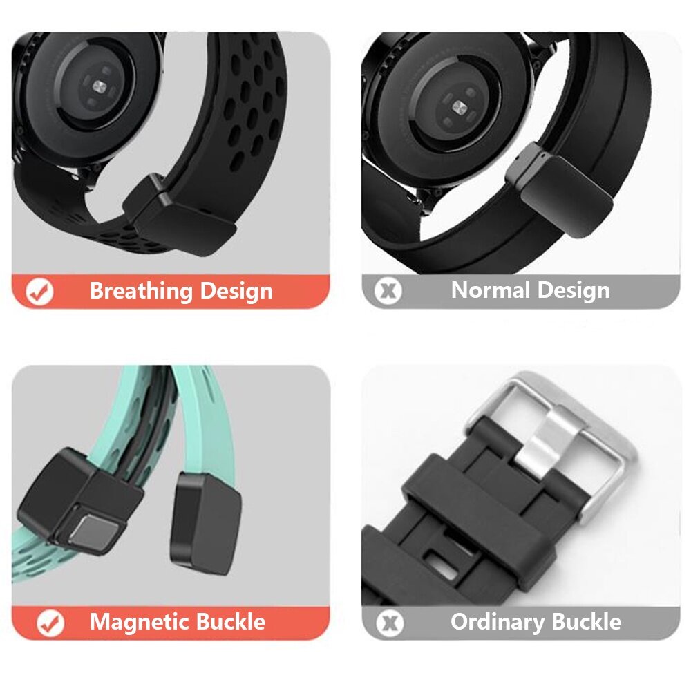 20 / 22mm dây đeo silicon từ tính vòng đeo tay thể thao thoáng khí thích hợp cho samsung galaxy watch 6 40mm 44mm galaxy watch 6 classic 43mm 47mm