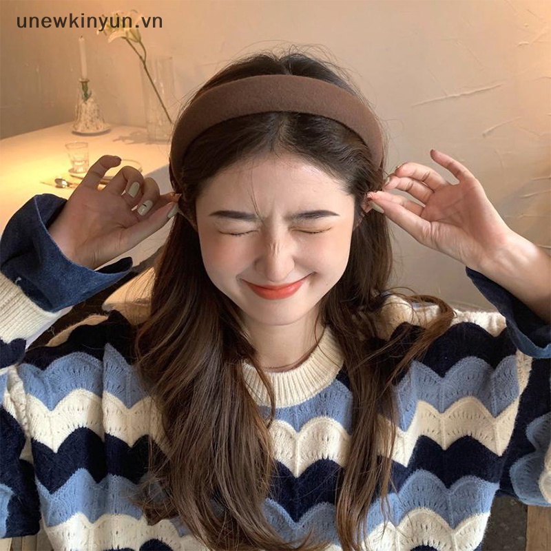 Uu elegant korean style wide-brimmed sponge headwear headband for fashion girls phụ kiện tóc vn