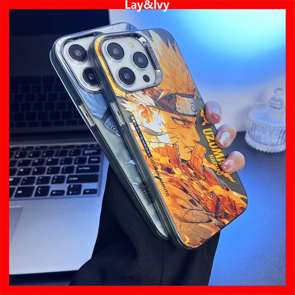 Phim hoạt hình phim hoạt hình anime naruto naruto kakashi mạ khung ống kính kim loại imd vỏ điện thoại silicon thích hợp cho iphone 14 14pro 14max 13promax 12 12promax 11