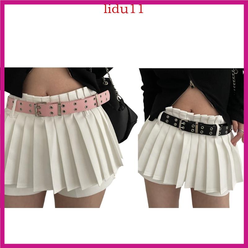 Nắp thắt lưng mỏng pu với khóa ghim đôi cho trang trí váy jean dành cho thanh thiếu niên người lớn