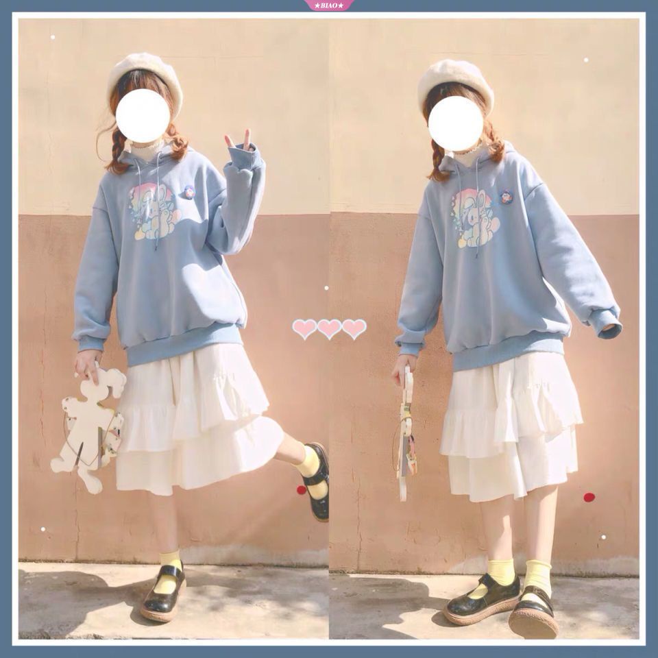 Kawaii cinnamoroll phim hoạt hình hoodie áo len anime sanrios áo len dễ thương mùa xuân thu trùm đầu lỏng lẻo áo khoác cô gái quà tặng sinh nhật