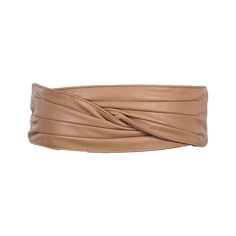 Thắt lưng sang trọng lady trang trí body-shaping màu đen thắt lưng da rộng cho phụ nữ kaki