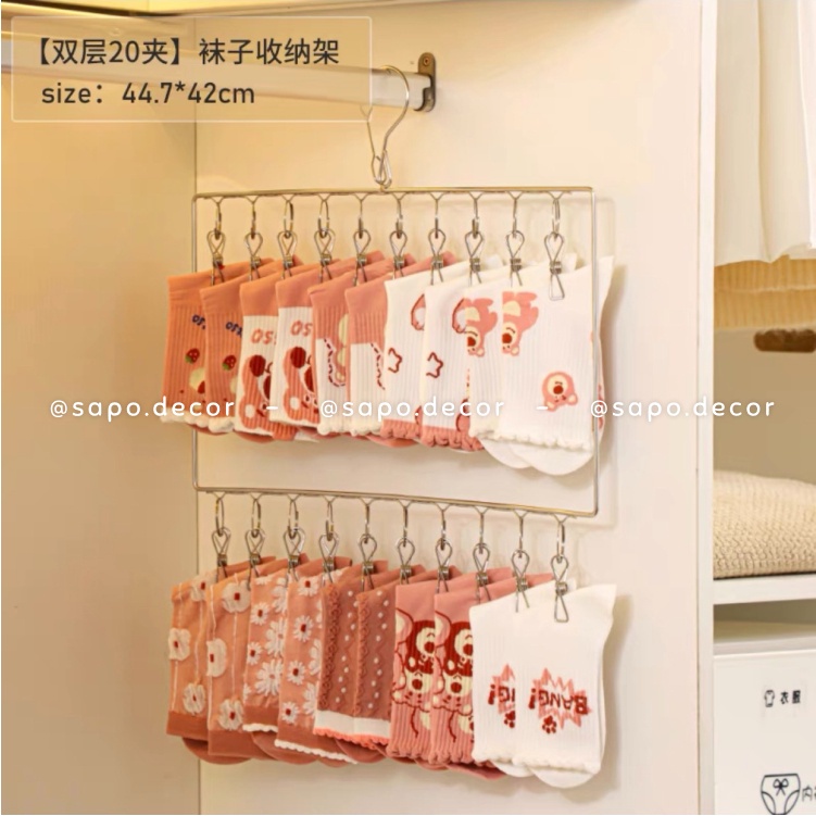 Móc phơi quần áo treo vớ chất liệu in.ox siêu bền - Sapo Decor 25