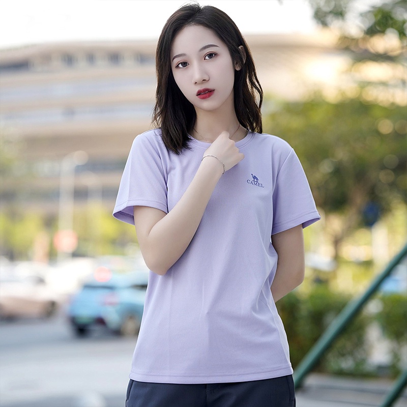 Áo thun thể thao CAMELSPORTS chất cotton cổ tròn tay ngắn nhanh khô thời trang leo núi ngoài trời cho nữ