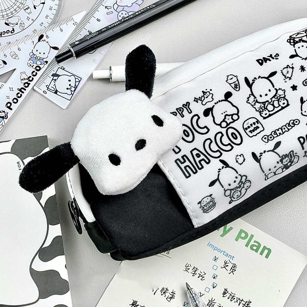 Pochacco Đựng Kawaii Dây Kéo Sang Trọng Công Suất Lớn Văn Phòng Học Sinh Túi Đựng Bút Anime Đồ Dùng Trang Điểm Văn Phòng Phẩm Tổ Chức Truing1