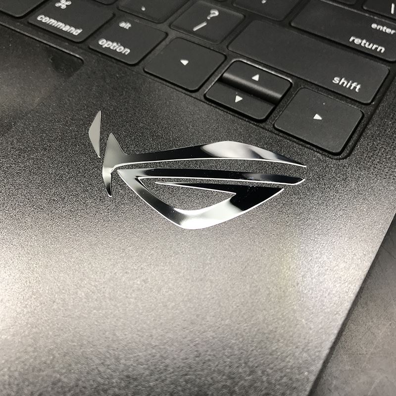 Hot player country rog hình dán trang trí máy tính xách tay ultra-thin silver-plated mirror metal sticker gaming belief blessing