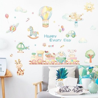 Tranh dán tường trang trí hình Chú Ngựa gỗ - Decal dán tường cho bé