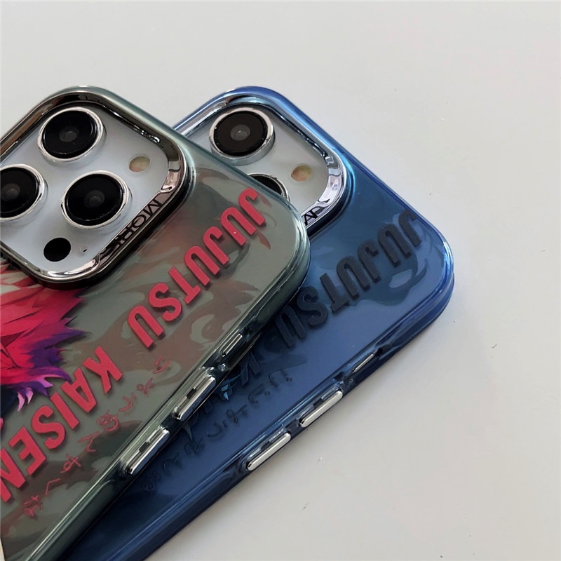 Color-plated nhật bản anime jujutsu kaisen cartoon phone case cho iphone 11 14 13 12 pro max cover