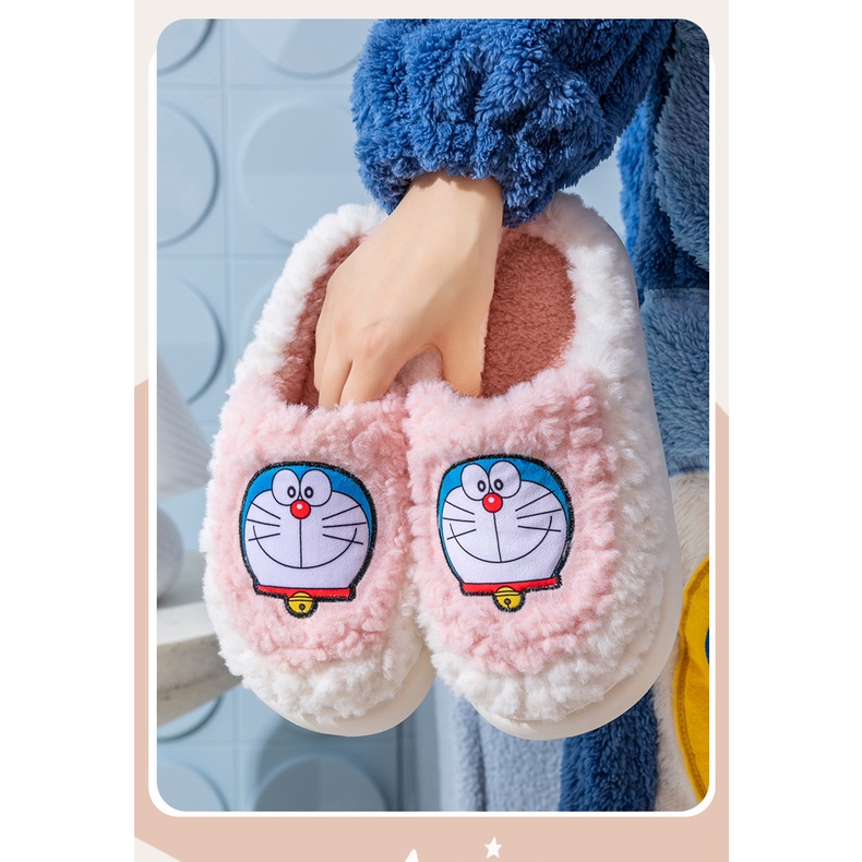 Dép Bông Đi Trong Nhà Mùa Thu Đông Phong Cách doraemon 2023 Dễ Thương Dày Dặn Ấm Áp