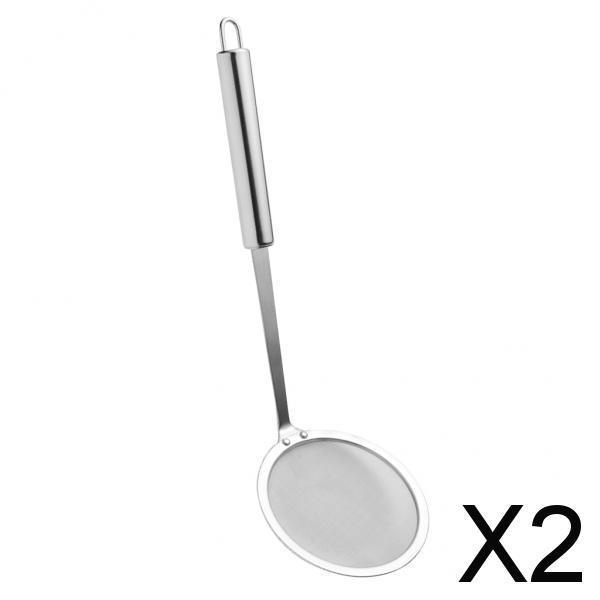 Bộ lọc dầu bằng thép không gỉ 2x muỗng lẩu bộ lọc chiên cho thực phẩm nhà bếp bộ lọc dầu ăn skimming và bọt