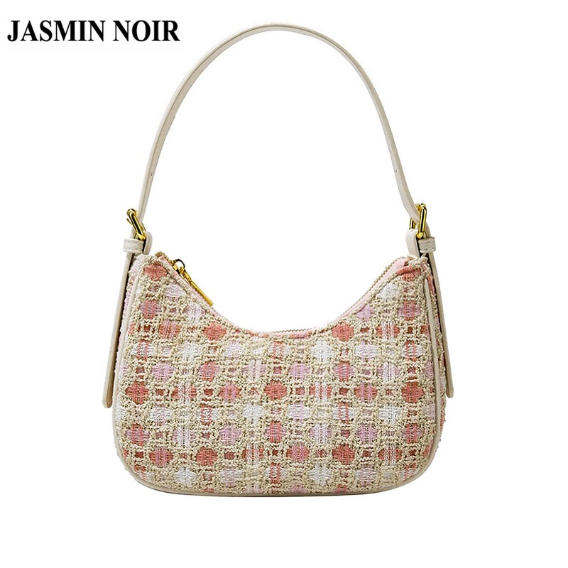 Jasmin noir túi xách nữ len ngọt ngào túi đeo chéo nhỏ hobos 2023 mùa hè mới