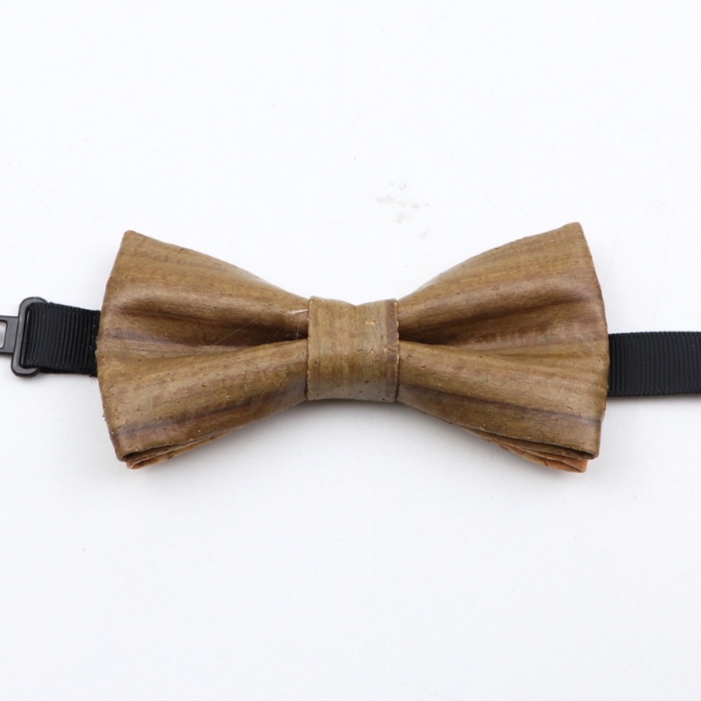 Nơ Cài Cổ Áo Bằng Gỗ Bần In Họa Tiết Hoa Hồng Handmade Thời Trang Dành Cho Trẻ Em