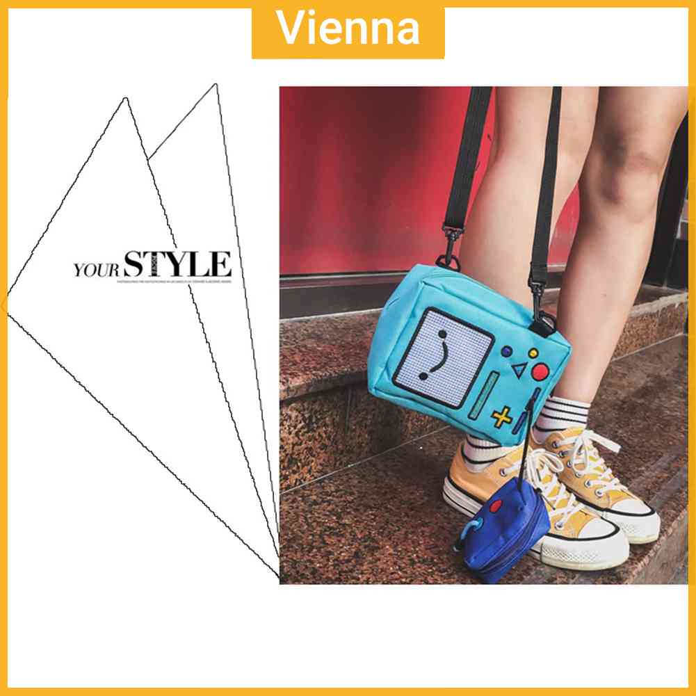 Túi Đeo Chéo Vải Bố Mini In Hình Robot Thời Trang Cho Nữ