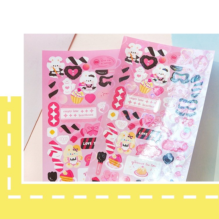 Bộ 2 Sticker Dán Trang Trí Sổ Tay Hình Câu Nói Vui Nhộn