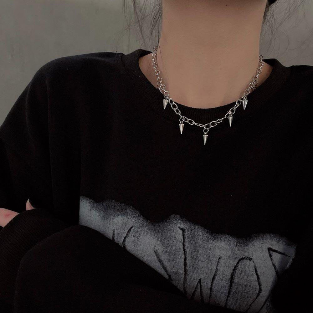 Vòng Cổ Choker Thiết Kế Tua Rua Phong Cách Gothic Punk Cho Nam Và Nữ
