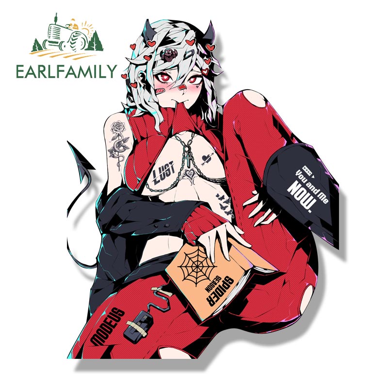 Earlamily Đề Can Dán Trang Trí Xe Hơi In Chữ Modeus From Helltaker Peeker Hoạt Hình Waifu Fanart JDM Peek
