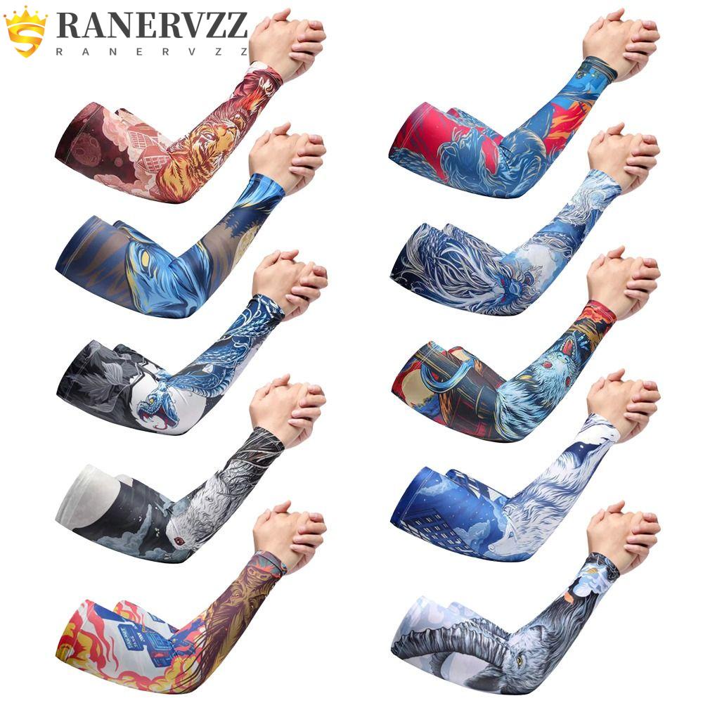 1 Cặp Ống Tay Áo Hình Xăm Hoa Chống Tia UV Khi Chơi Thể Thao Ngoài Trời