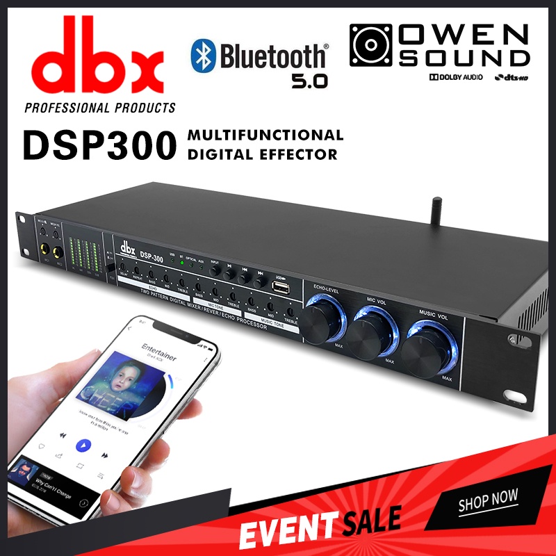 DBX DSP300 hiệu ứng kỹ thuật vang cơ lai số Tích hợp chống hú một phím FBX nâng tiếng karaoke Bluetooth vang cơ có rever