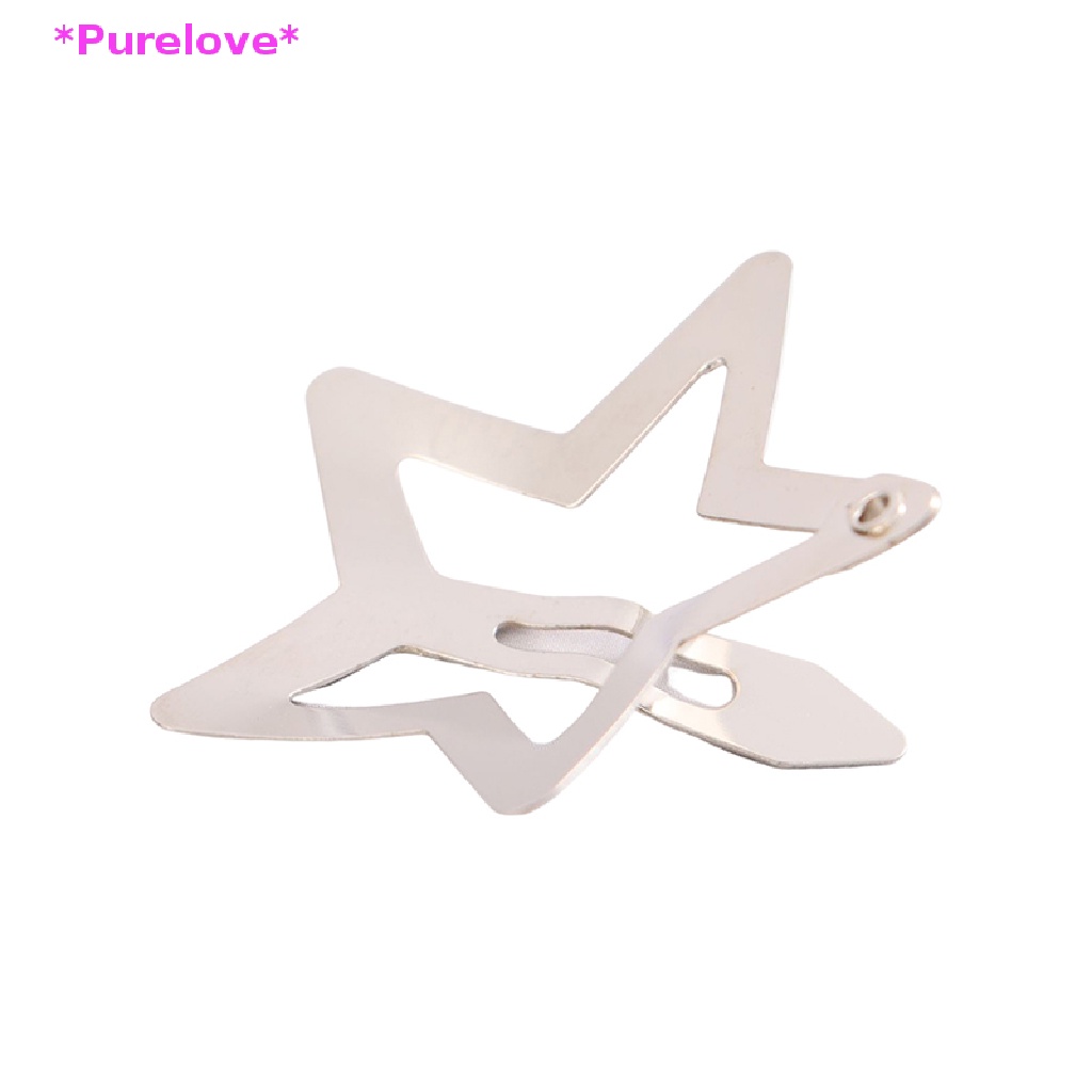 Set 4 Kẹp Tóc BB Hình Ngôi Sao Màu Bạc Đơn Giản Cho Nữ Mới