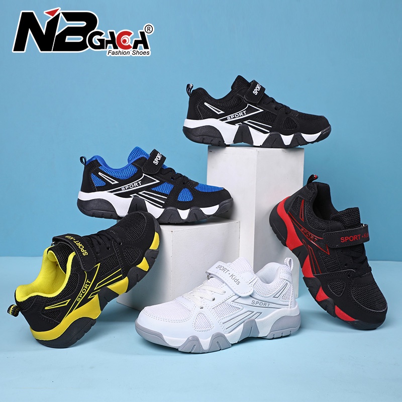 Giày Sneaker Phối Lưới Thoáng Khí Chống Trượt 5 Màu Tùy Chọn Có Size 28-40 Thời Trang Cho Bé Trai Và Gái