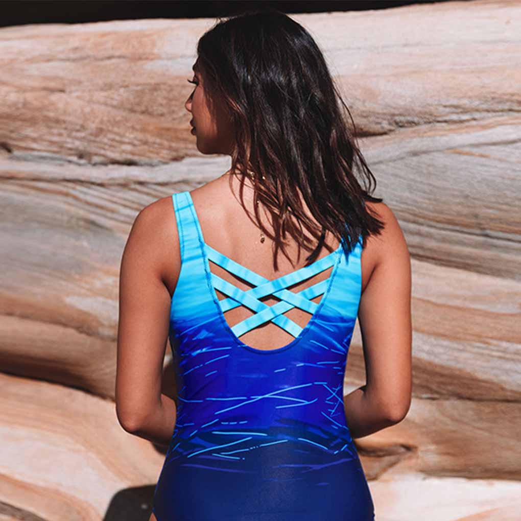 Bộ Đồ Bơi Thể Thao Hở Lưng Chất Liệu Polyester Thời Trang Mùa Hè Cho Nữ