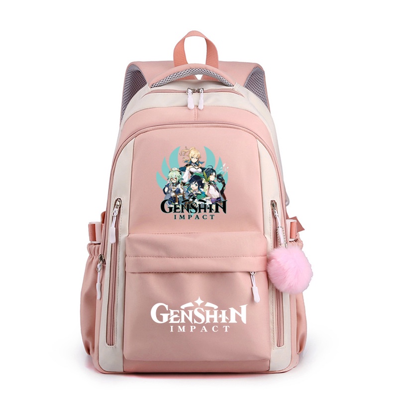 Genshin impact ba lô cho nữ nam sinh viên dung tích lớn không thấm nước thoáng khí in túi thời trang cá tính 1