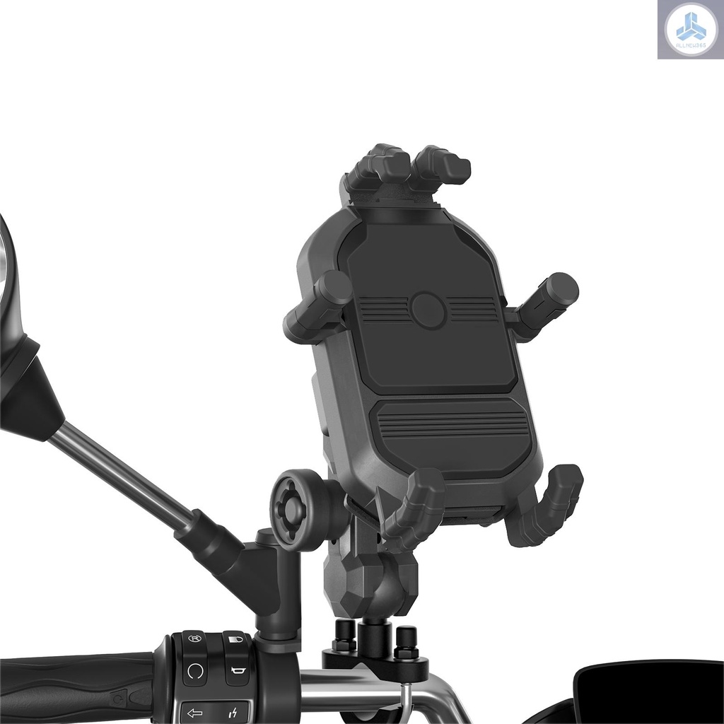 Motorcycle Phone Mount Holder Waterproof Motorcycle Cell Phone Holder Anti-theft 360° Rotation Motorbike Handlebar Mount for 3.5-6.5inch Phone